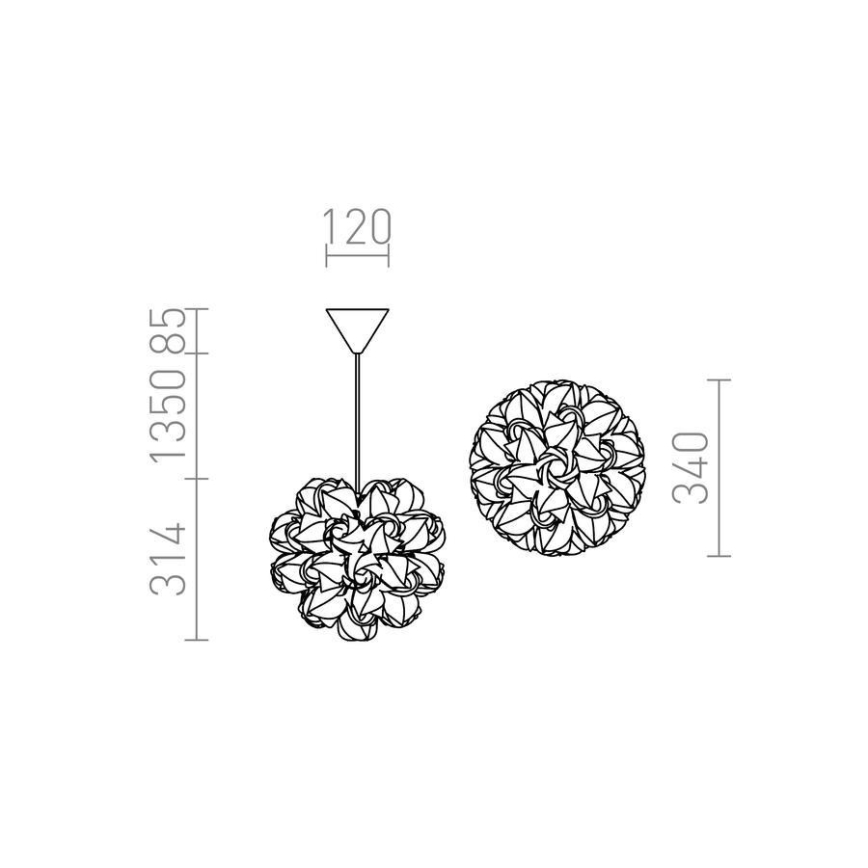 RED - Design Rendl - R12384 - Hängeleuchte COCO 1xE27/28W/230V