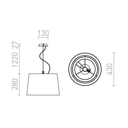 RED - Design Rendl - R12483 - Lampadario su corda ESPLANADE 1xE27/42W/230V