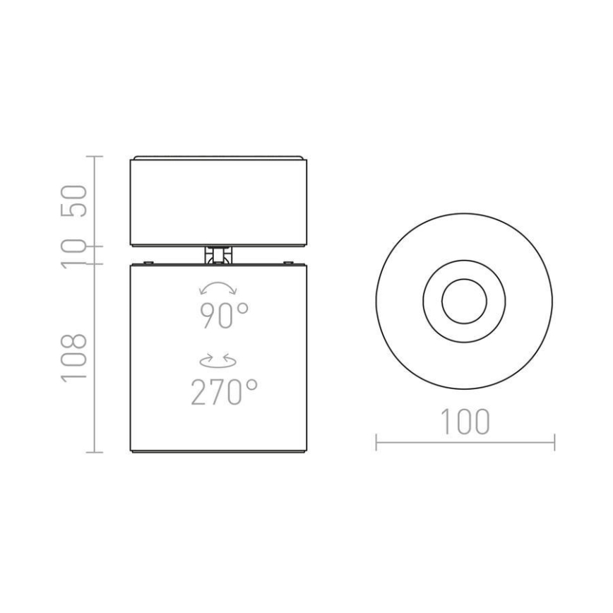 RED - Design Rendl - R12840 - Faretto LED CONDU LED/20W/230V nero