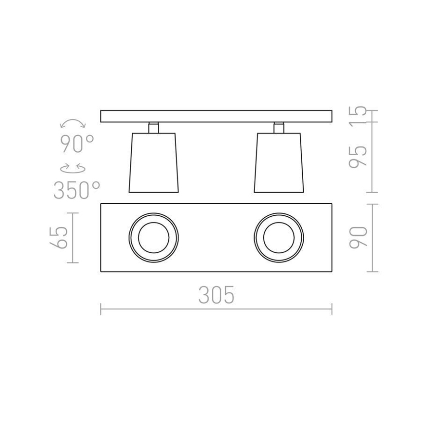 RED - Design Rendl - R12915 - Spot KENNY 2xGU10/35W/230V