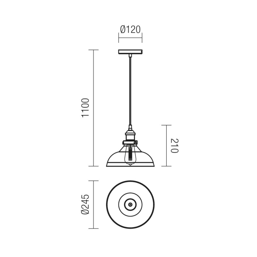 Redo 01-1002 - Suspension avec fil SAVILLE 1xE27/42W/230V