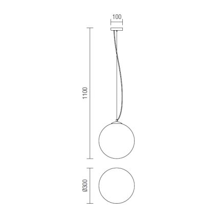 Redo 01-1065 - Suspension filaire OLA 1xE27/42W/230V d. 30 cm