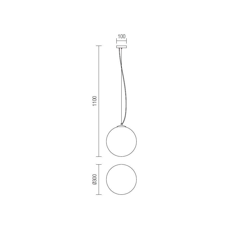 Redo 01-1065 - Suspension filaire OLA 1xE27/42W/230V d. 30 cm