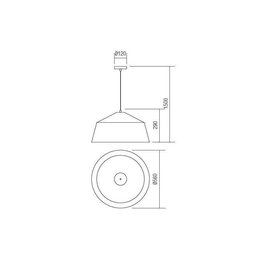 Redo 01-1102 - Suspension filaire AYLA 1xE27/42W/230V d. 56 cm doré