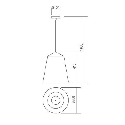 Redo 01-1104 - Suspension filaire AYLA 1xE27/42W/230V d. 36 cm doré