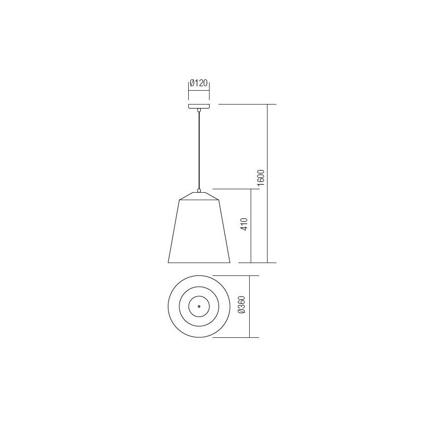 Redo 01-1104 - Suspension filaire AYLA 1xE27/42W/230V d. 36 cm doré