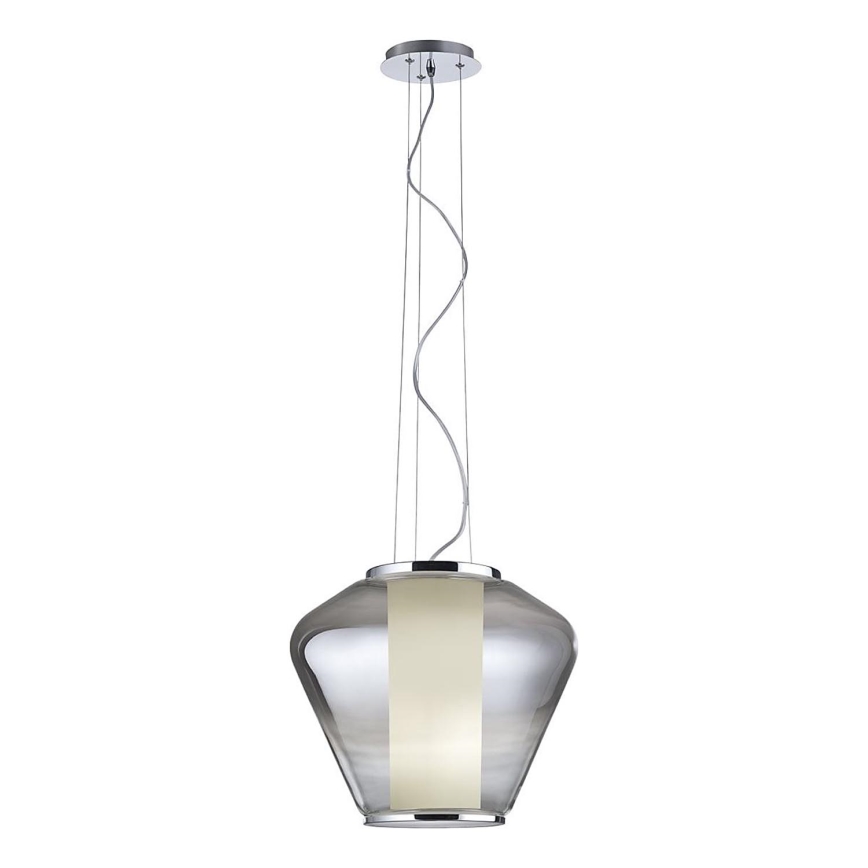 Redo 01-1139 - Suspension sur câble FUSION 1xE27/42W/230V ø 30 cm chrome brillant/fumé
