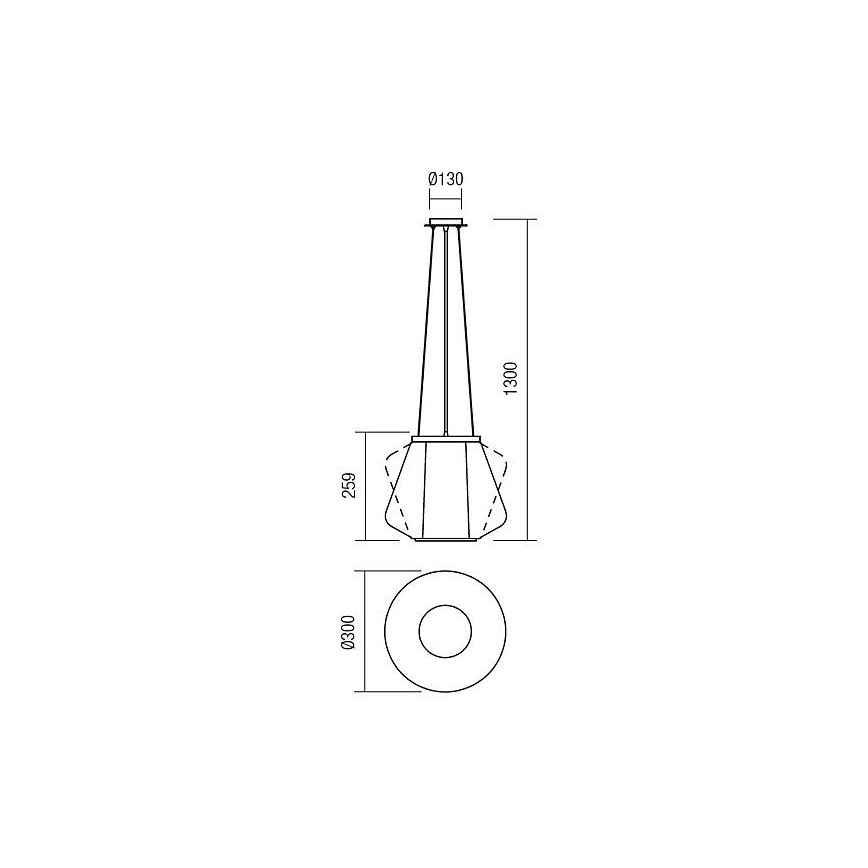 Redo 01-1139 - Suspension sur câble FUSION 1xE27/42W/230V ø 30 cm chrome brillant/fumé