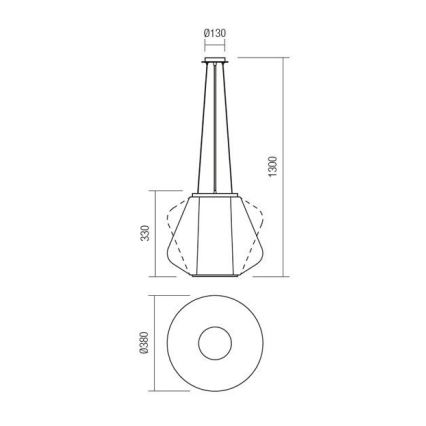 Redo 01-1140 - Suspension filaire FUSION 1xE27/42W/230V d. 38 cm gris