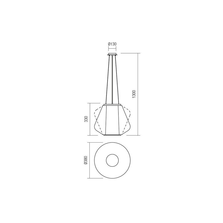 Redo 01-1140 - Suspension filaire FUSION 1xE27/42W/230V d. 38 cm gris