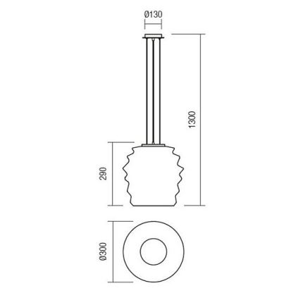 Redo 01-1141 - Lampada a sospensione con cavo MAGMA 1xE27/42W/230V Ø 38 cm cromo lucido/bianco