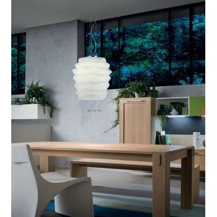 Redo 01-1141 - Lampada sospesa a cavo MAGMA 1xE27/42W/230V Ø 30 cm cromo lucido/bianco