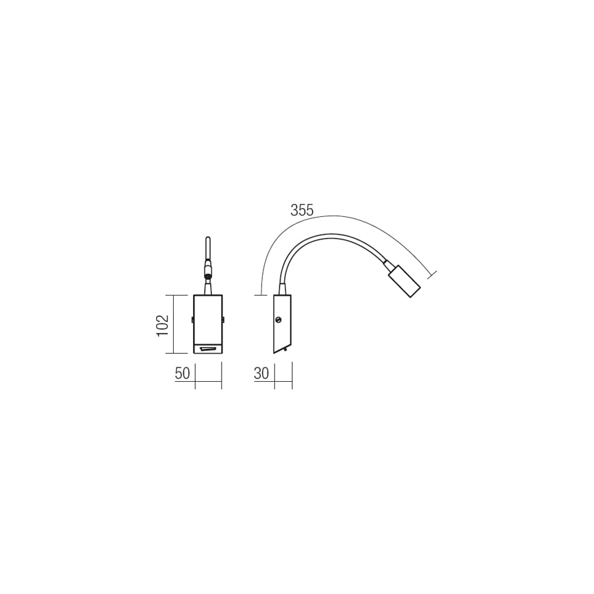 Redo 01-1194 - Flexible und kleine LED-Leuchte HELLO LED/3W/230V schwarz