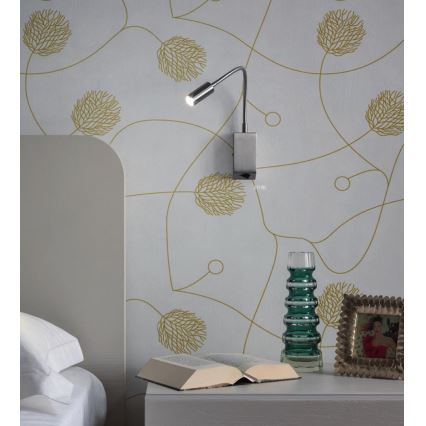 Redo 01-1195 - Flexible kleine LED-Leuchte HELLO LED/3W/230V matt Chrom
