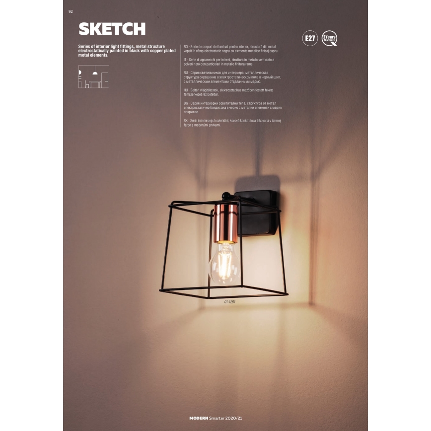 Redo 01-1265 - Lampadario a sospensione con filo SKETCH 3xE27/42W/230V ragno