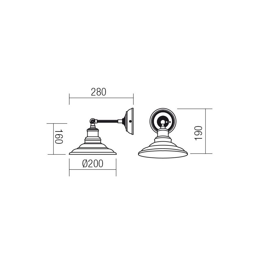 Redo 01-1290 - Applique murale SPINNER 1xE27/42W/230V