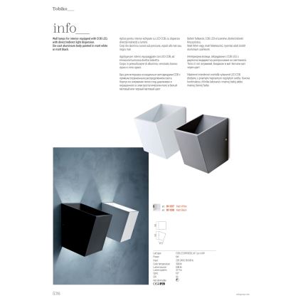 Redo 01-1317 - Applique a LED TOBIKO LED/6W/230V CRI 90 bianco