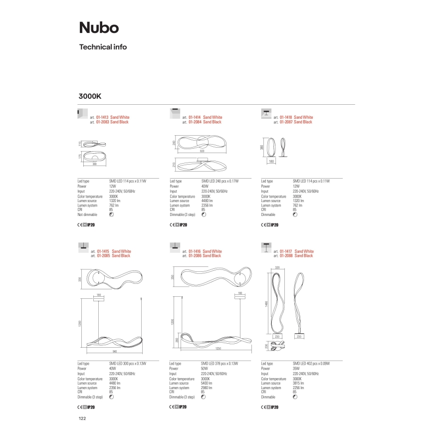Redo 01-1414 - Plafoniera LED dimmerabile NUBO LED/40W/230V bianco