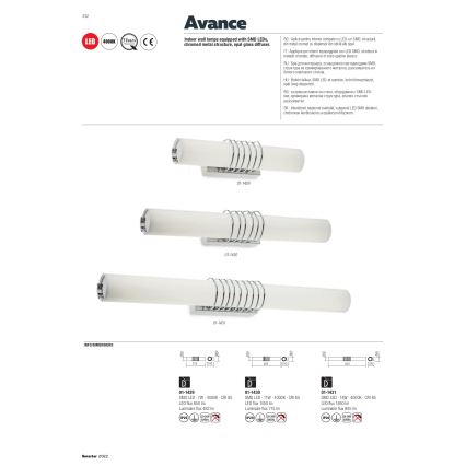 Redo 01-1431 - LED-Wandleuchte AVANCE LED/14W/230V 63 cm weiß