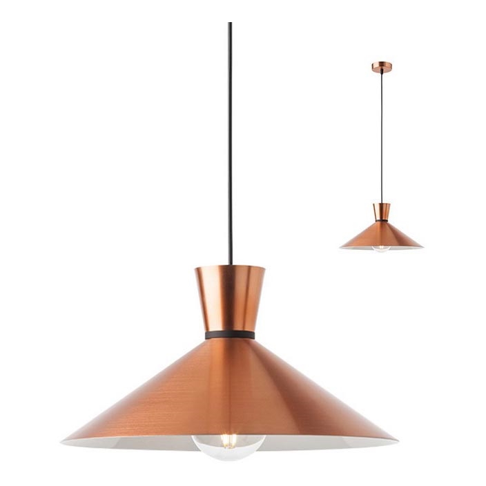 Redo 01-1461 - Lampadario a sospensione con filo KIMONO 1xE27/42W/230V diametro 39,5 cm rame