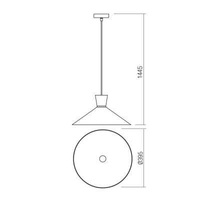 Redo 01-1461 - Suspension filaire KIMONO 1xE27/42W/230V d. 39,5 cm cuivre