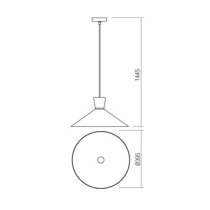Redo 01-1462 - Lampadario a sospensione con filo KIMONO 1xE27/42W/230V diametro 39,5 cm nero