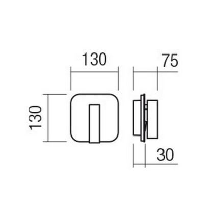 Redo 01-1492 - Applique LED QUDA LED/6W/230V + LED/3W CRI 90 nero