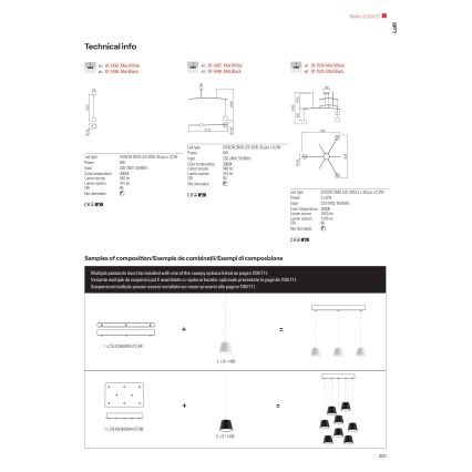 Redo 01-1496 - Suspension LED sur câble LOLLI LED/6W/230V Ø 14 cm noire