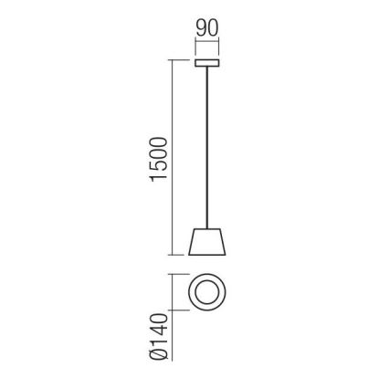Redo 01-1496 - Suspension LED sur câble LOLLI LED/6W/230V Ø 14 cm noire