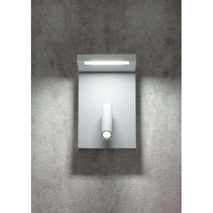 Redo 01-1499 - LED-Wandstrahler AGOS LED/6W/230V + LED/3,2W USB weiß