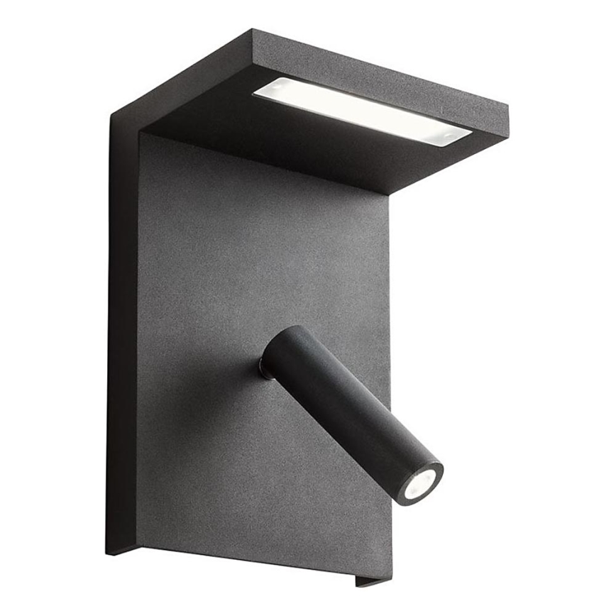 Redo 01-1500 - Luce Spot da parete a LED AGOS LED/6W/230V + LED/3,2W USB nero
