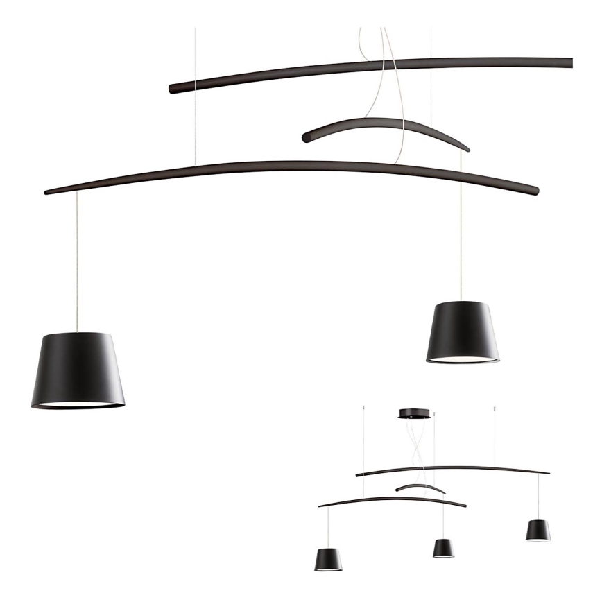 Redo 01-1525 - Lampadario LED a sospensione con filo LOLLI 3xLED/6W/230V nero