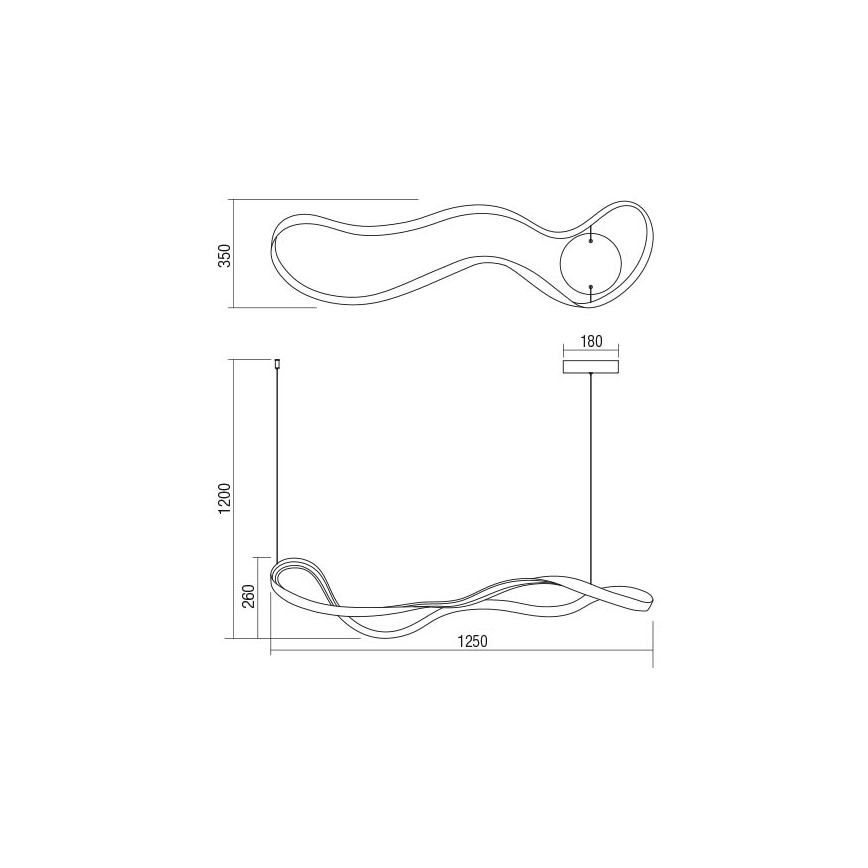 Redo 01-1531 - Lampadario LED su cavo NUBO LED/43W/230V bianco
