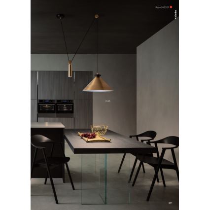 Redo 01-1545 - Lampadario a sospensione con filo KALIMBA 1xE27/42W/230V diametro 42 cm ragno bronzo
