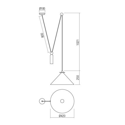 Redo 01-1546 - Hängeleuchte KALIMBA 1xE27/42W/230V d 42 cm Spinne schwarz