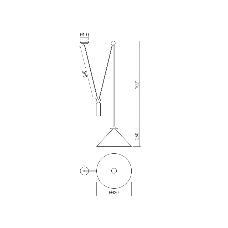 Redo 01-1546 - Hängeleuchte KALIMBA 1xE27/42W/230V d 42 cm Spinne schwarz