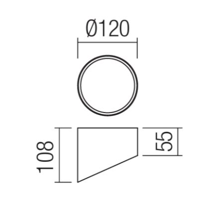 Redo 01-1628 - UTO LED-Einbaustrahler LED/12W/230V, Ø 12 cm, schwarz