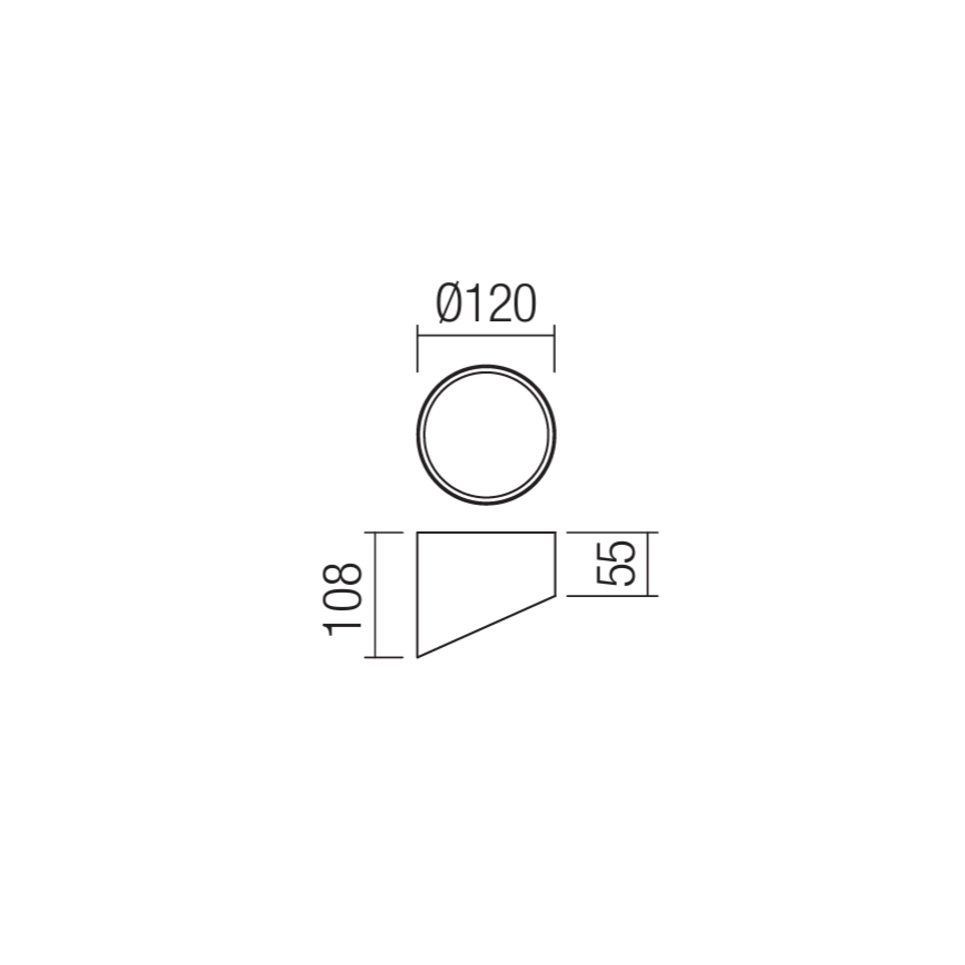 Redo 01-1628 - UTO LED-Einbaustrahler LED/12W/230V, Ø 12 cm, schwarz