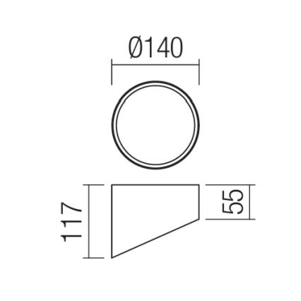 Redo 01-1630 - Spot LED UTO LED/18W/230V, Ø 14 cm, noir