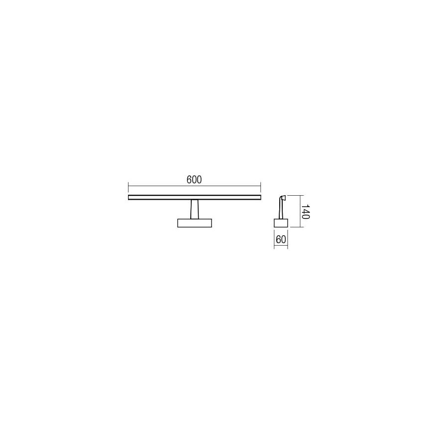 Redo 01-1672 - NEPTUNE LED-Spiegelleuchte für das Badezimmer, 12 W/230 V, 60 cm, IP44, glänzender Chrom