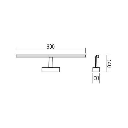 Redo 01-1674 - NEPTUNE LED-Badspiegelleuchte, 12 W, 230 V, 60 cm, IP44, Hochglanz-Chrom