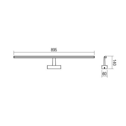 Redo 01-1675 - Illuminazione LED per specchio da bagno NEPTUNE LED/18W/230V 89,5 cm IP44 bianca