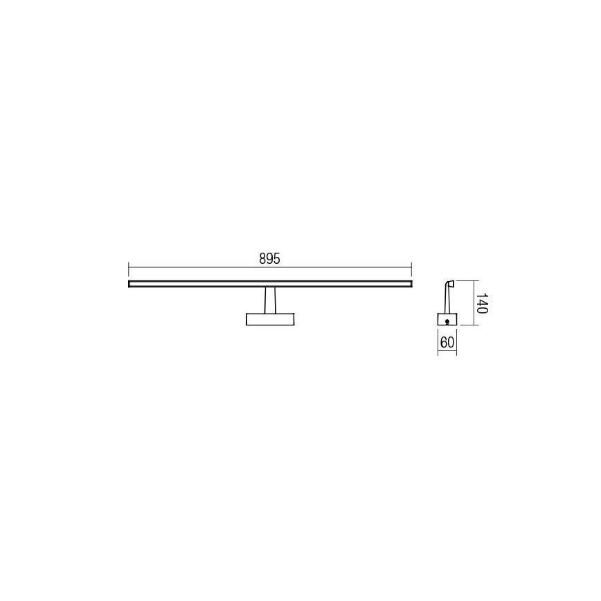 Redo 01-1676 - Éclairage LED pour miroir de salle de bains NEPTUNE LED/18W/230V 89,5 cm IP44 chrome brillant