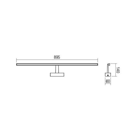 Redo 01-1677 - LED-Beleuchtung für Badezimmerspiegel NEPTUNE, 18 W, 230 V, 89,5 cm, IP44, Weiß