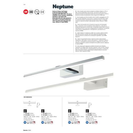Redo 01-1677 - Éclairage de miroir pour salle de bains NEPTUNE LED/18W/230V 89,5 cm IP44 blanc