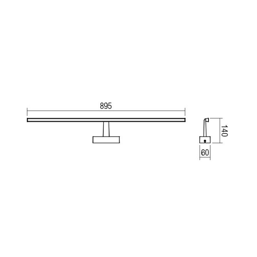 Redo 01-1678 - LED-Badspiegelleuchte NEPTUNE LED/18W/230V 89,5 cm IP44 Hochglanz-Chrom