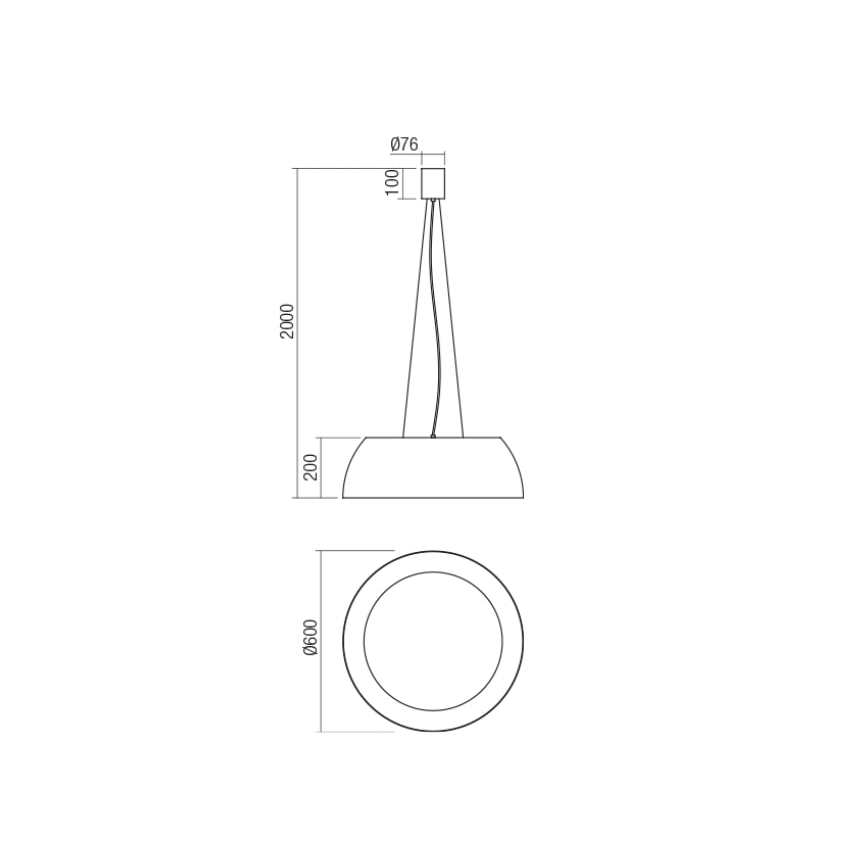 Redo 01-1732 - Lampadario LED a sospensione con filo BLAIR LED/55W/230V 3000K bianco