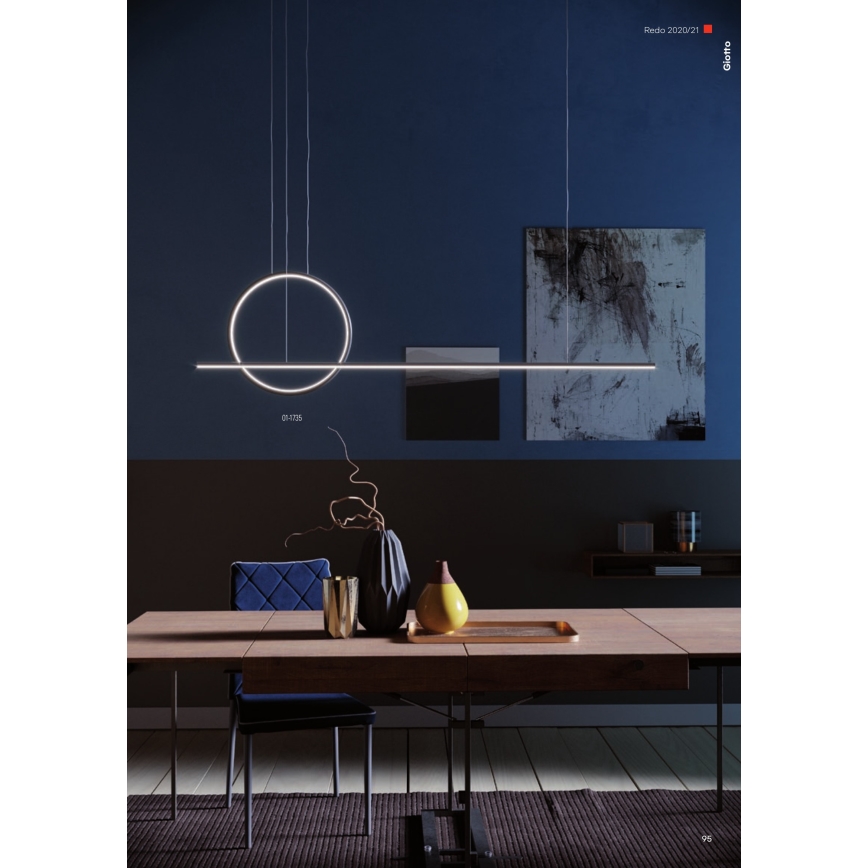 Redo 01-1735 - Lampadario a sospensione con filo LED dimmerabile GIOTTO LED/46W/230V nero
