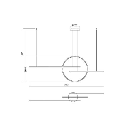 Redo 01-1736 - Dimmbare LED-Hängeleuchte an Schnur GIOTTO LED/56W/230V weiß