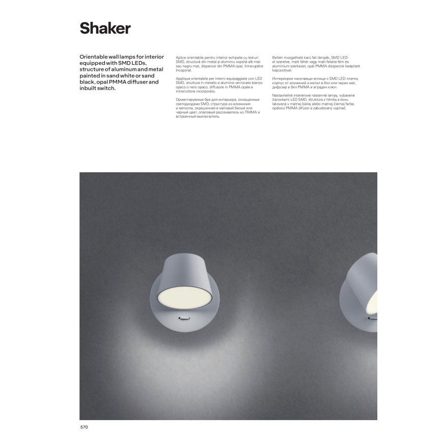Redo 01-1738 - Applique murale LED SHAKER LED/6W/230V